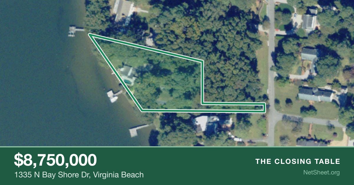 Aerial view of 1335 N Bay Shore Dr, Virginia Beach