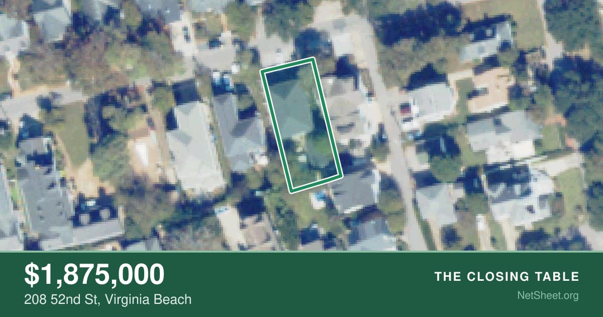 Aerial view of 208 52nd St, Virginia Beach