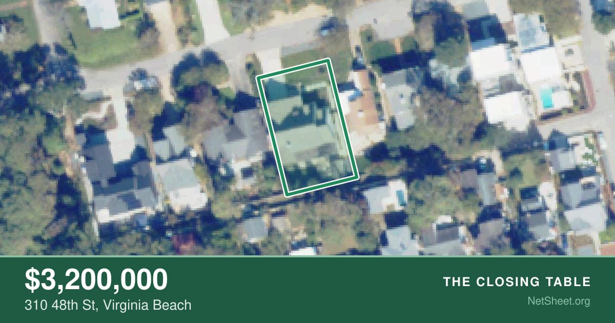 Aerial view of 310 48th St, Virginia Beach