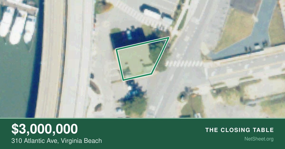 Aerial view of 310 Atlantic Ave, Virginia Beach