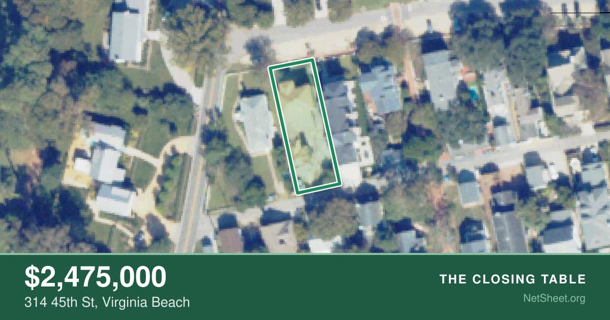 Aerial view of 314 45th St, Virginia Beach