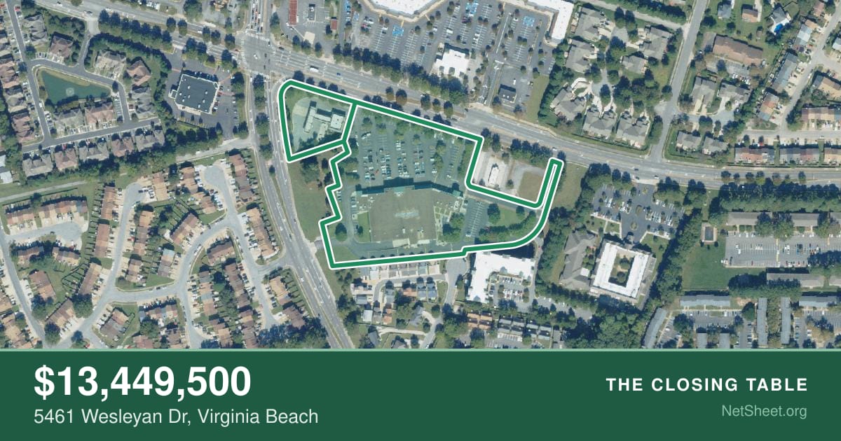Aerial view of 5461 Wesleyan Dr, Virginia Beach