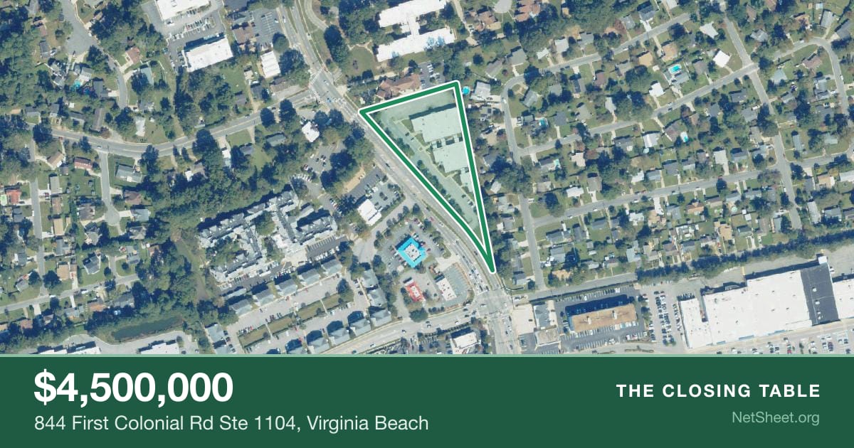 Aerial view of 844 First Colonial Rd Ste 1104, Virginia Beach