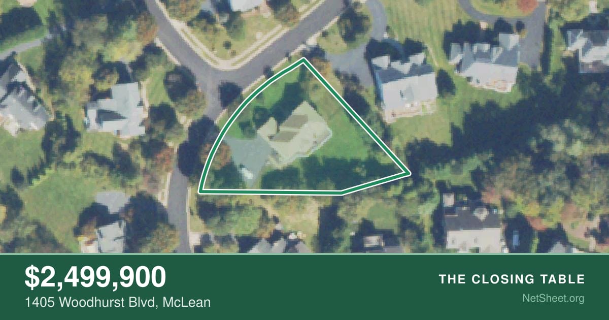 Aerial view of 1405 Woodhurst Blvd, McLean
