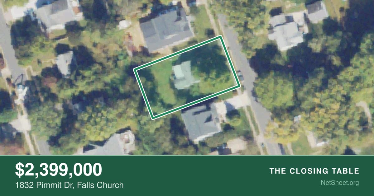 Aerial view of 1832 Pimmit Dr, Falls Church