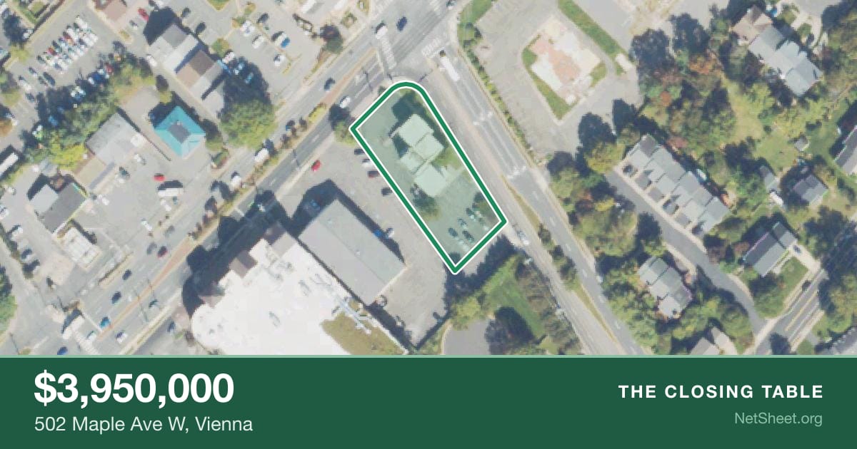 Aerial view of 502 Maple Ave W, Vienna
