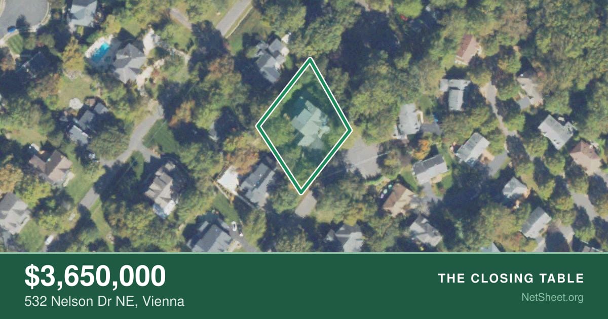 Aerial view of 532 Nelson Dr NE, Vienna