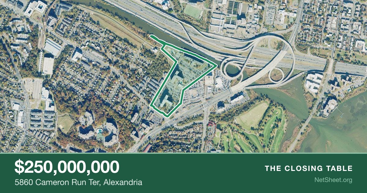 Aerial view of 5860 Cameron Run Ter, Alexandria