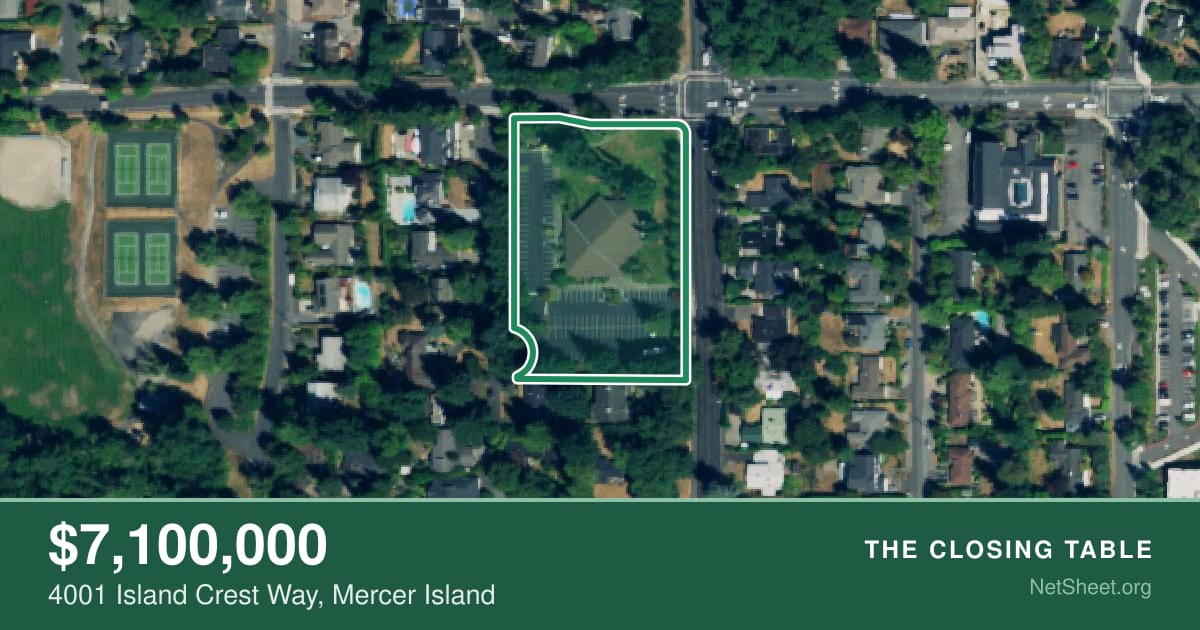 Aerial view of 4001 Island Crest Way, Mercer Island