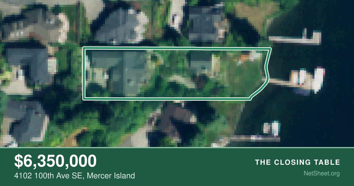 Aerial view of 4102 100th Ave SE, Mercer Island