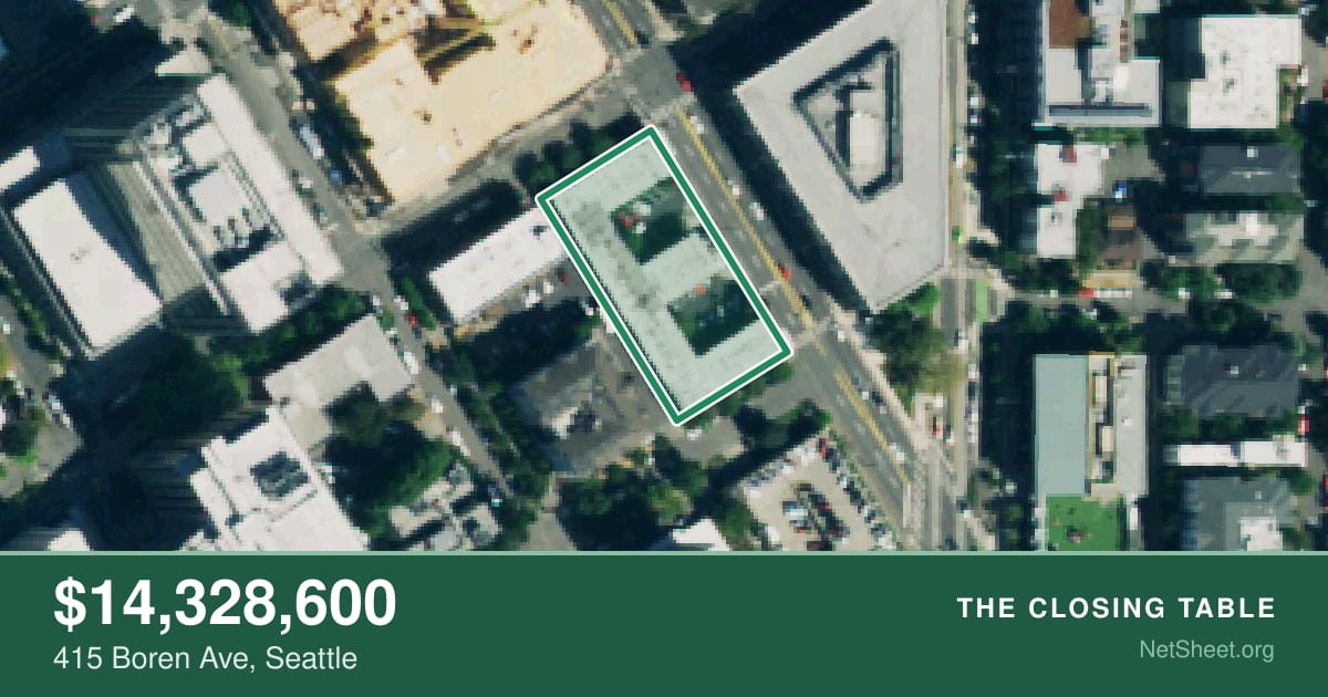 Aerial view of 415 Boren Ave, Seattle