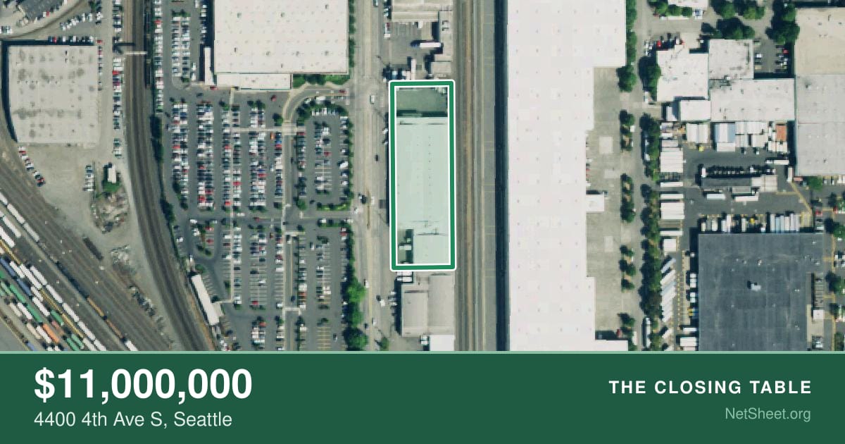 Aerial view of 4400 4th Ave S, Seattle