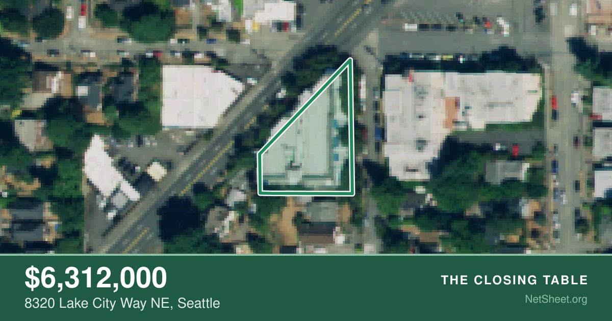 Aerial view of 8320 Lake City Way NE, Seattle
