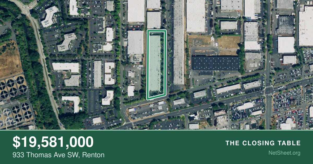 Aerial view of 933 Thomas Ave SW, Renton