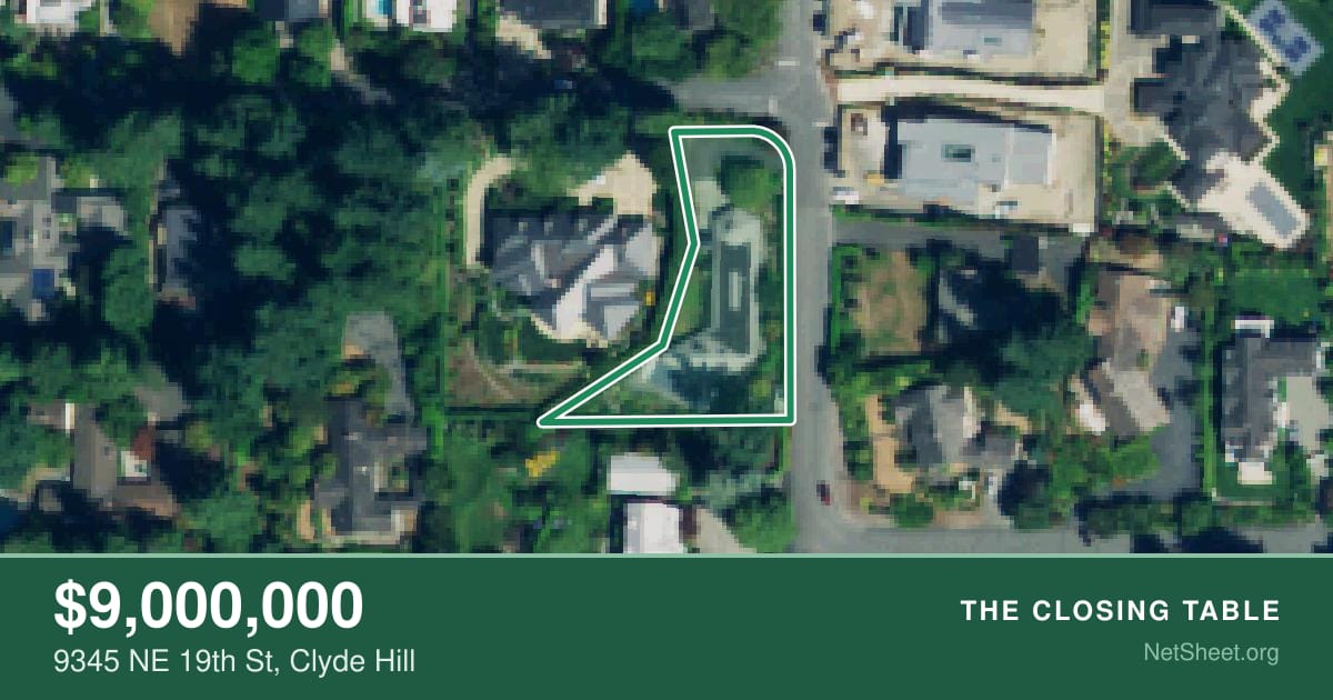 Aerial view of 9345 NE 19th St, Clyde Hill