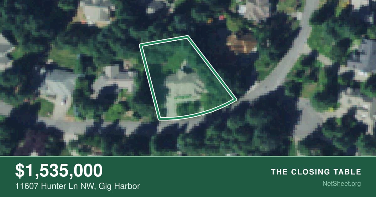 Aerial view of 11607 Hunter Ln NW, Gig Harbor