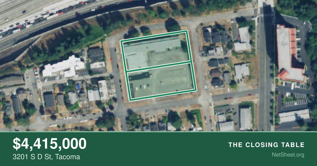 Aerial view of 3201 S D St, Tacoma
