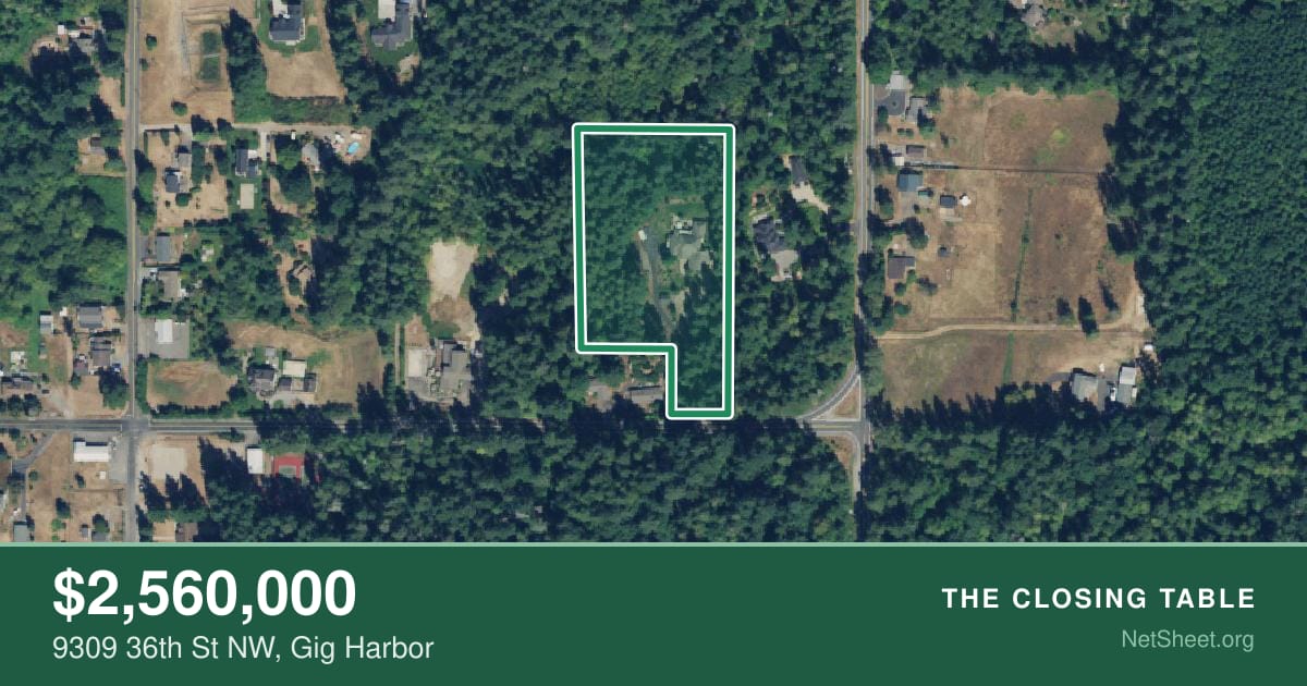 Aerial view of 9309 36th St NW, Gig Harbor